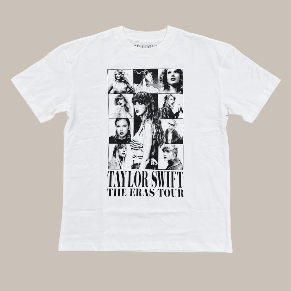NEW Taylor Swift THE ERAS TOUR White Short Sleeve T-Shirt sz Large Official Tee